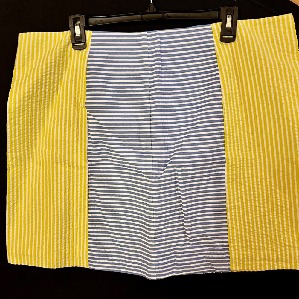 Vineyard Vines Blue & White and Yellow & White Seersucker Skirt Size 16